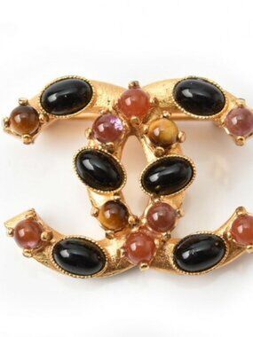 Chanel Brooch Pin Gripoa Color Stone